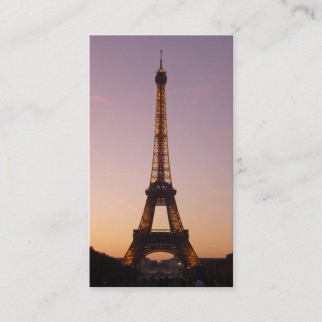 eiffel tower sunset business card (Front)