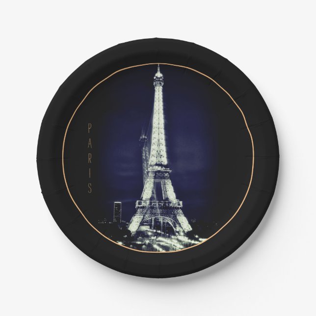 Eiffel Tower & Surreal Paris Art /love France BVP  Paper Plate (Front)