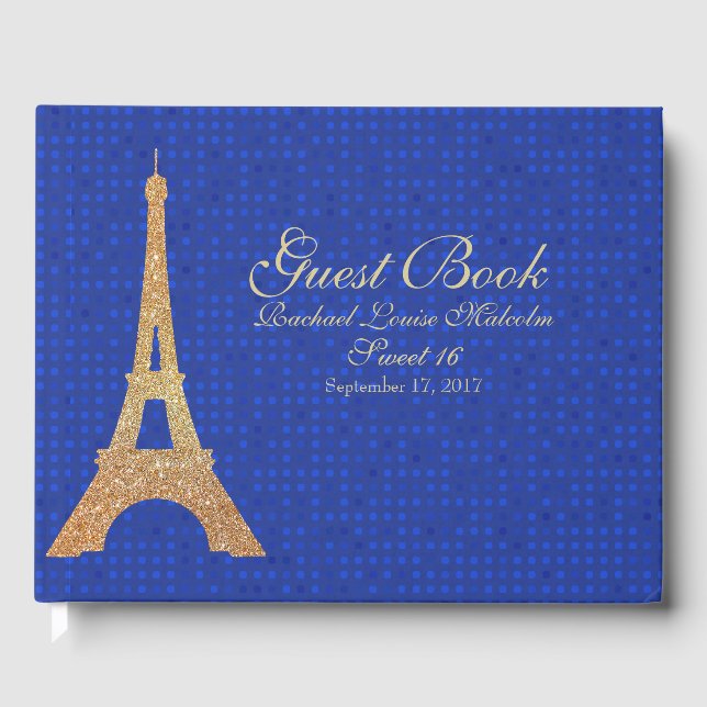 Eiffel Tower Sweet 16 Guest Book (Front)