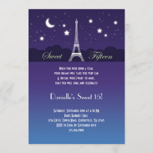 Eiffel Tower Sweet Sixteen Invitation