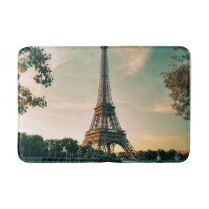 Eiffel tower throw pillow bath mat