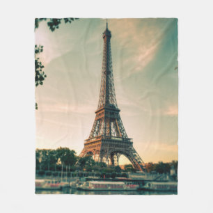 Eiffel tower throw pillow fleece blanket