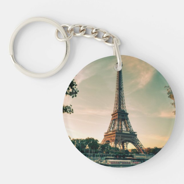 Eiffel tower throw pillow key ring (Front)