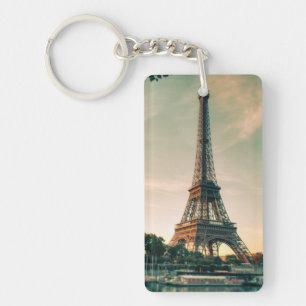 Eiffel tower throw pillow key ring