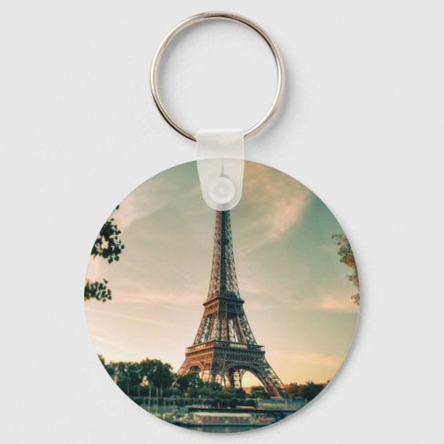 Eiffel tower throw pillow key ring (Front)