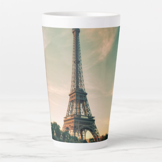 Eiffel tower throw pillow latte mug (Front)