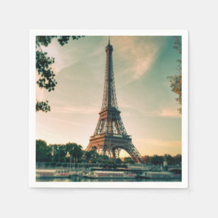 Eiffel tower throw pillow napkin
