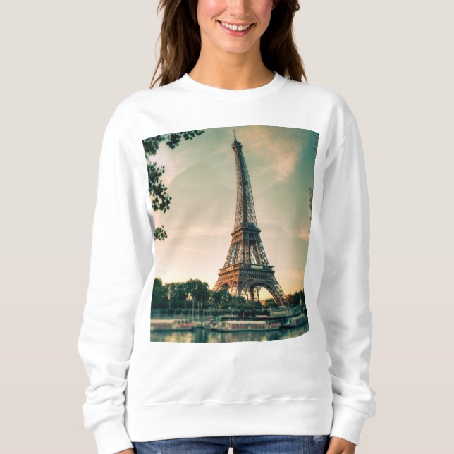 Eiffel tower throw pillow sweatshirt (Front)