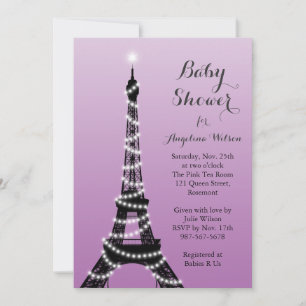Eiffel Tower Twinkles Baby Shower Invitation