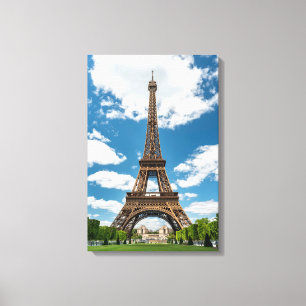 Eiffel Tower View from Champ de Mars Public Park Canvas Print