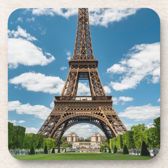 Eiffel Tower View from Champ de Mars Public Park Coaster (Front)