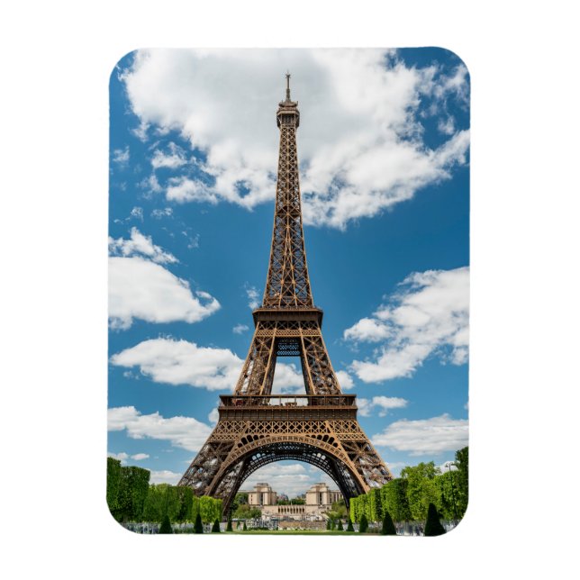 Eiffel Tower View from Champ de Mars Public Park Magnet (Vertical)