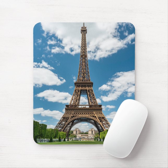 Eiffel Tower View from Champ de Mars Public Park Mouse Mat (With Mouse)