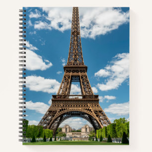 Eiffel Tower View from Champ de Mars Public Park Notebook