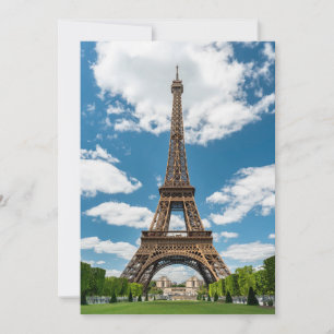 Eiffel Tower View from Champ de Mars Public Park Thank You Card