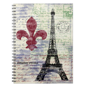 Eiffel Tower Vintage Art Notebook