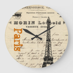 Eiffel Tower Vintage French Clock