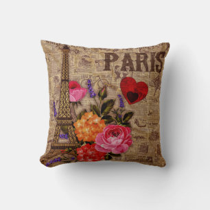 Eiffel Tower Vintage French Cushion