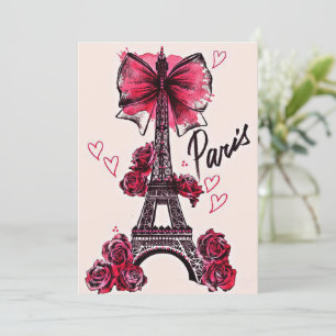 Eiffel Tower Vintage French Holiday Card