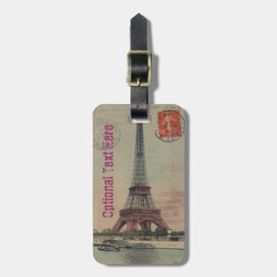 Eiffel Tower Vintage French Luggage Tag