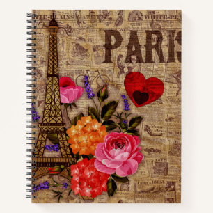 Eiffel Tower Vintage French Notebook