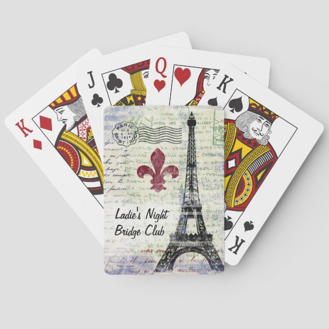 Eiffel Tower Vintage French Playing Cards (Back)