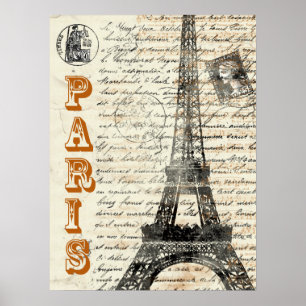 Eiffel Tower Vintage French Poster
