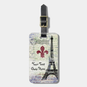 Eiffel Tower Vintage Look Luggage Tag