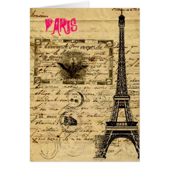 Eiffel Tower Vintage Paris Thank You Cards