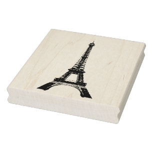 Eiffel Tower Vintage Rubber Art Stamp