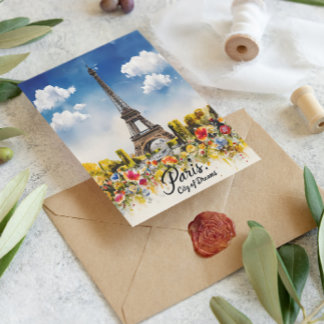 Eiffel Tower Watercolor Dream Postcard