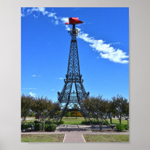 Eiffel Tower Wearing Red Cowboy Hat, Paris, Texas Poster