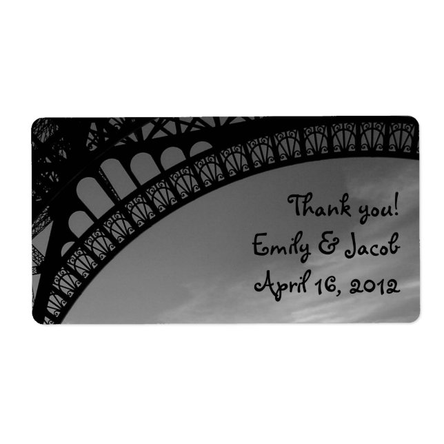 Eiffel Tower Wedding Favour Tags (Front)