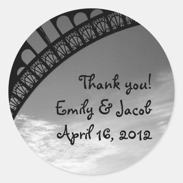Eiffel Tower Wedding Favour Tags (Front)