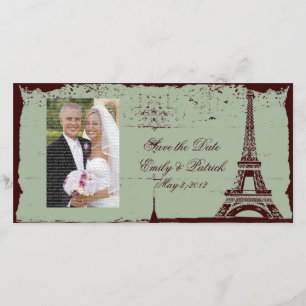 Eiffel Tower Wedding Save the Date Photo Cards