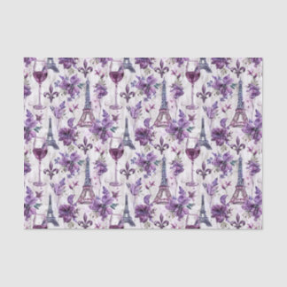 Eiffel Tower & Wine Watercolor Tissue Paper