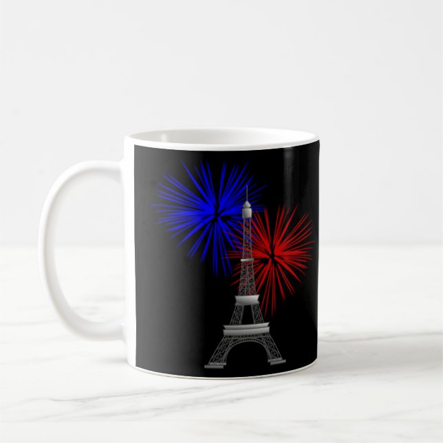 Eiffel Tower with Fireworks Coffee Mug (Left)