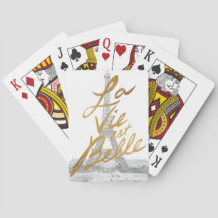 Eiffel Tower with Gold writing Playing Cards
