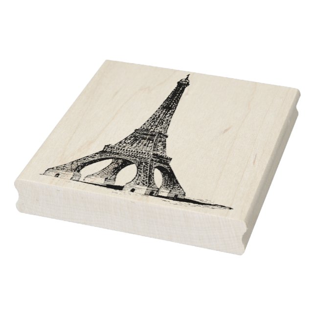 Eiffel Tower with Shadow Vintage Rubber Art Stamp (Stamp)