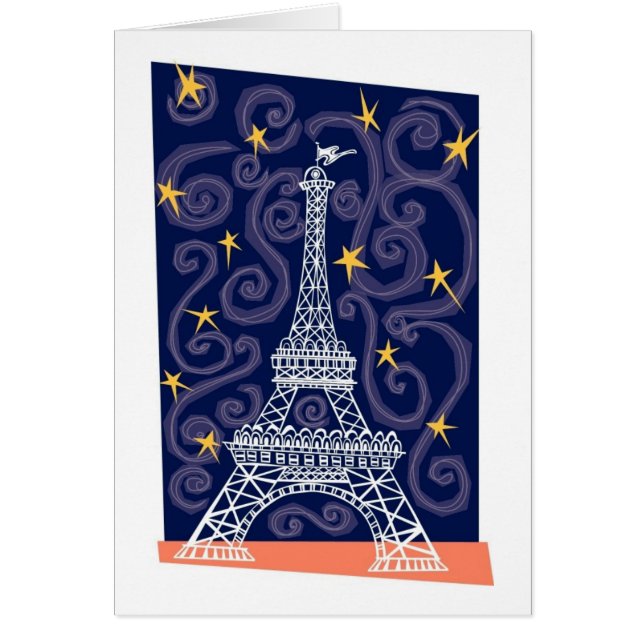 Eiffel Tower with Stars and Swirls (Front)
