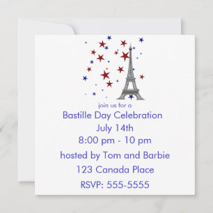 Eiffel Tower with Stars Invitation