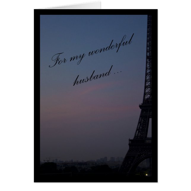 Eiffel Tower Wonderful Husband Card (Front)