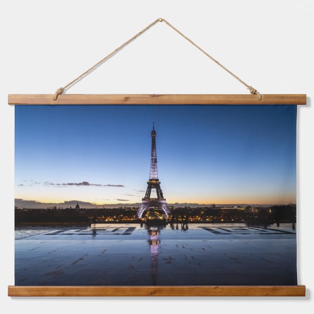 Eiffel tower Wood Topped Wall Tapestry (Front)