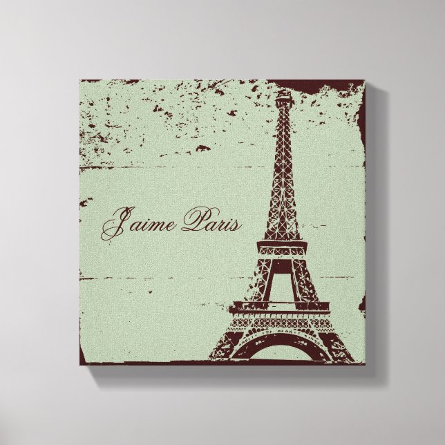 Eiffel Tower Wrapped Canvas Art (Front)