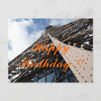 Eiffelturm in Paris Geburtstagskarte Postcard