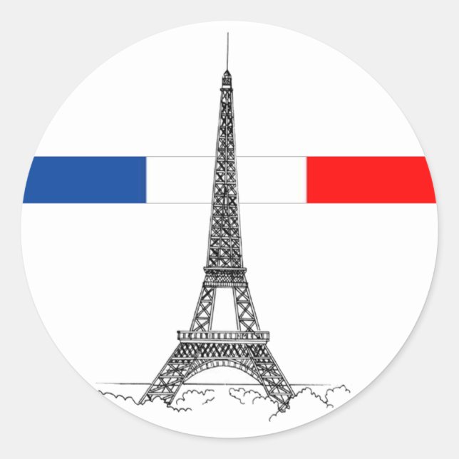 Eiffle Tower Classic Round Sticker (Front)