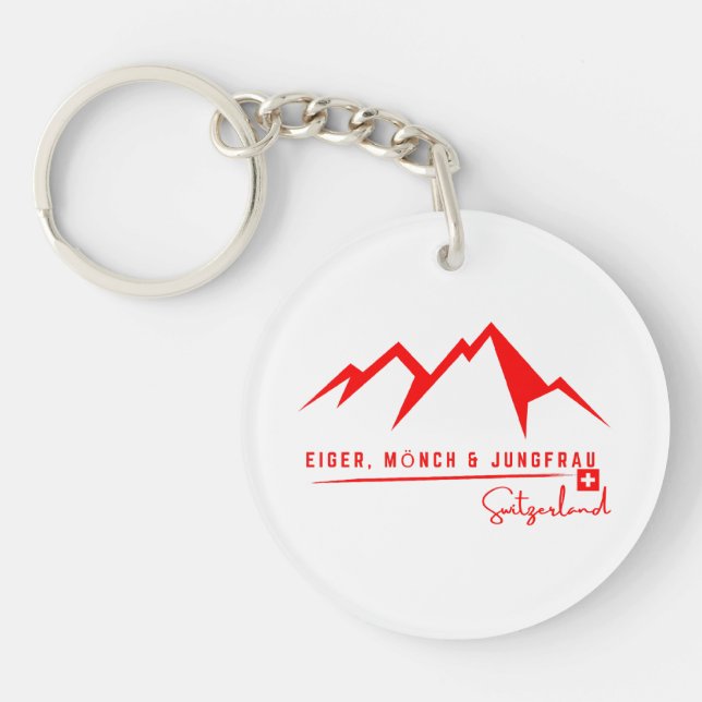 Eiger, Mönch and Jungfrau Trilogy. Swiss Alps  Key Ring (Front)