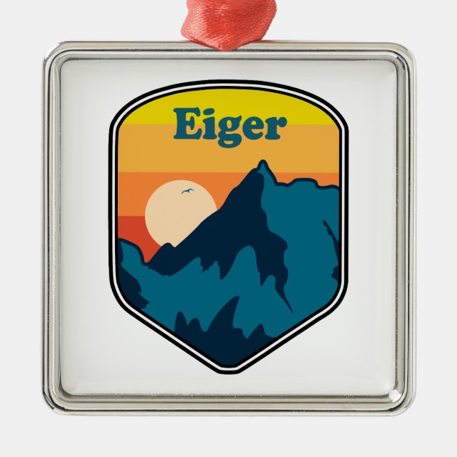 Eiger Sunrise Metal Tree Decoration (Front)