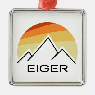 Eiger Switzerland Retro Metal Tree Decoration