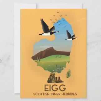 Eigg Scottish Inner Hebrides Map Invitation
